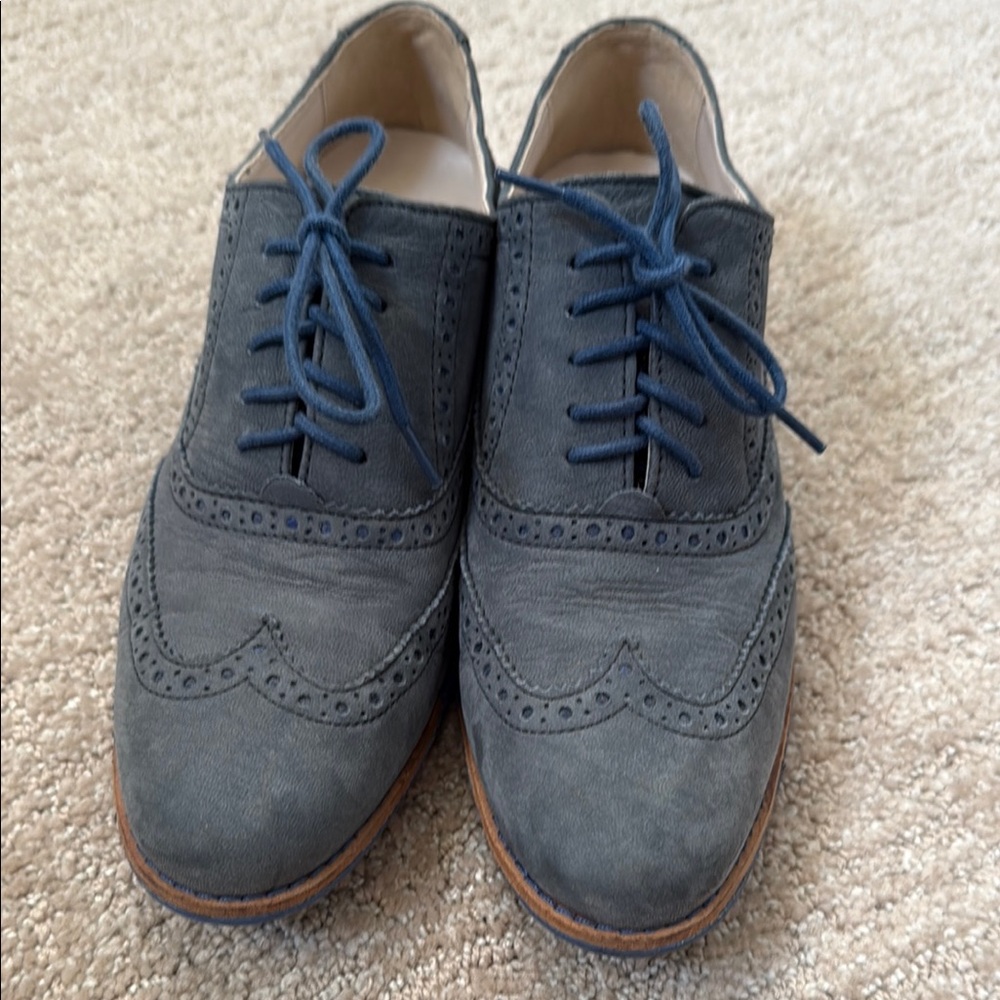 Cole Haan Blue Flats with Classic Detailing